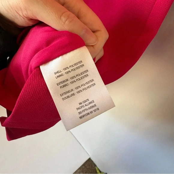 Tahari Ponte Knit Faux Wrap Knot Tie Front Sheath Dress Raspberry Pink Size 4 - Picture 7 of 8